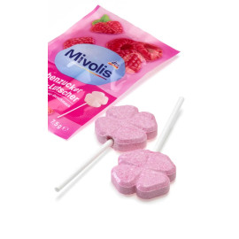 Mivolis Traubenzucker Brause-Lutscher Himbeere für Kinder 75 g