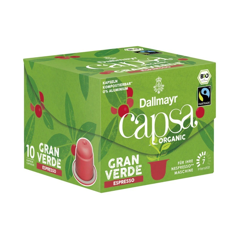 Dallmayr Bio Capsa Gran Verde Espresso 56g, 10 capsules