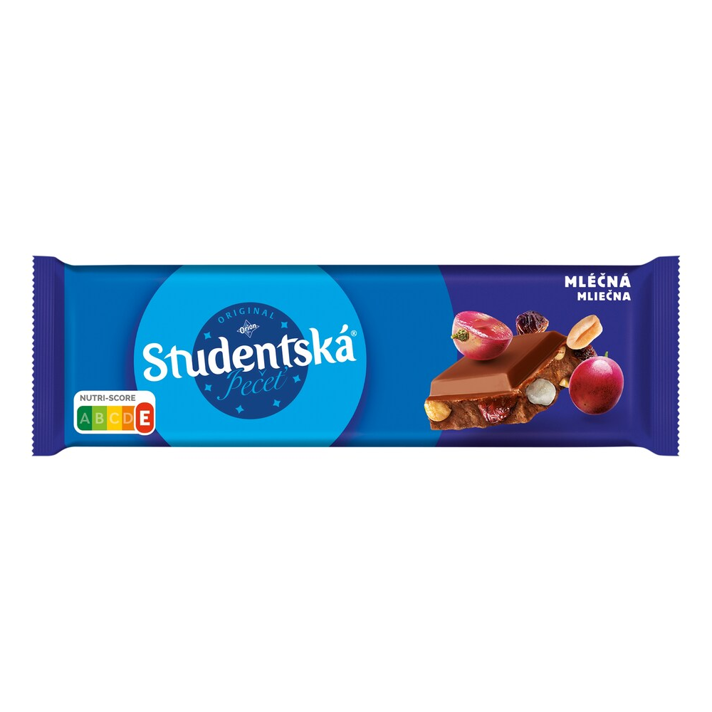 ORION Studentska Pecet Milk Chocolate with Peanuts, Raisins and Jelly 250 g