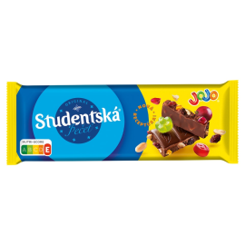 ORION Studentska Pecet Milk Chocolate with JOJO Jelly, Peanuts and Raisins 90 g