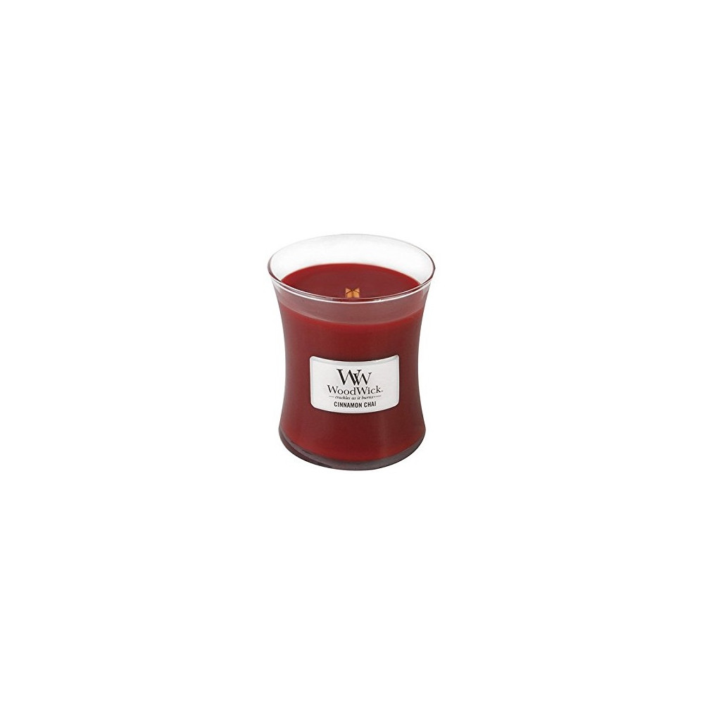 WoodWick Cinnamon Chai scented candle with wooden wick 85 g