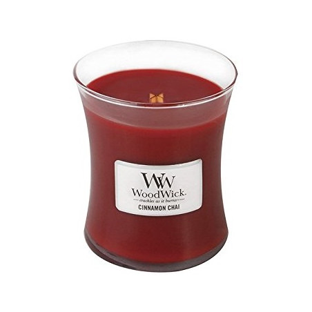 WoodWick Cinnamon Chai scented candle with wooden wick 85 g
