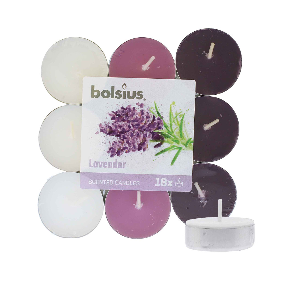 Bolsius Scented Tealights Lavender 4h Tealight Candle 18pcs