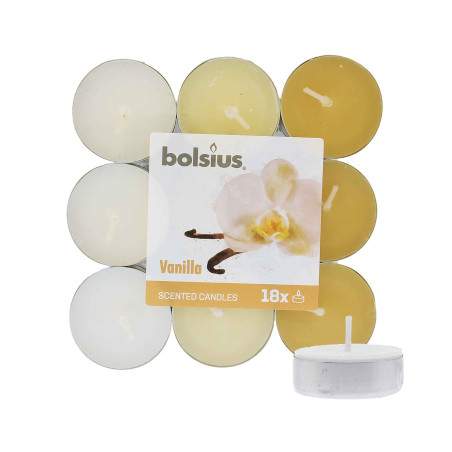 Bolsius Scented Tealights Vanilla 4h Tealight Candle 18pcs