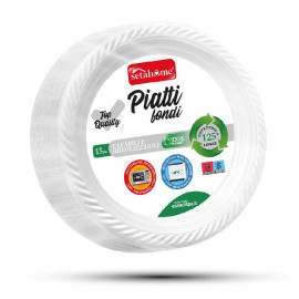 15-PIECE DEEP WHITE PLATES 03696