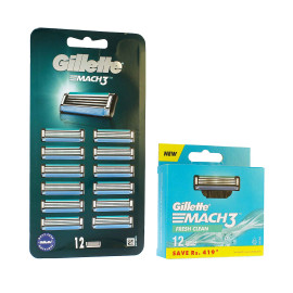 Gillette Mach3 spare blades for men 12 ks