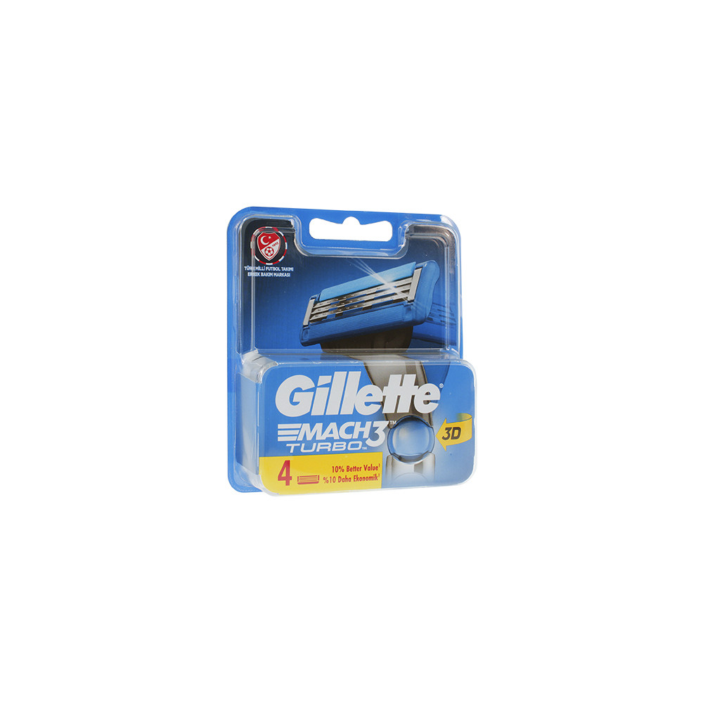 Gillette Mach3 Turbo spare blades for men 4 St