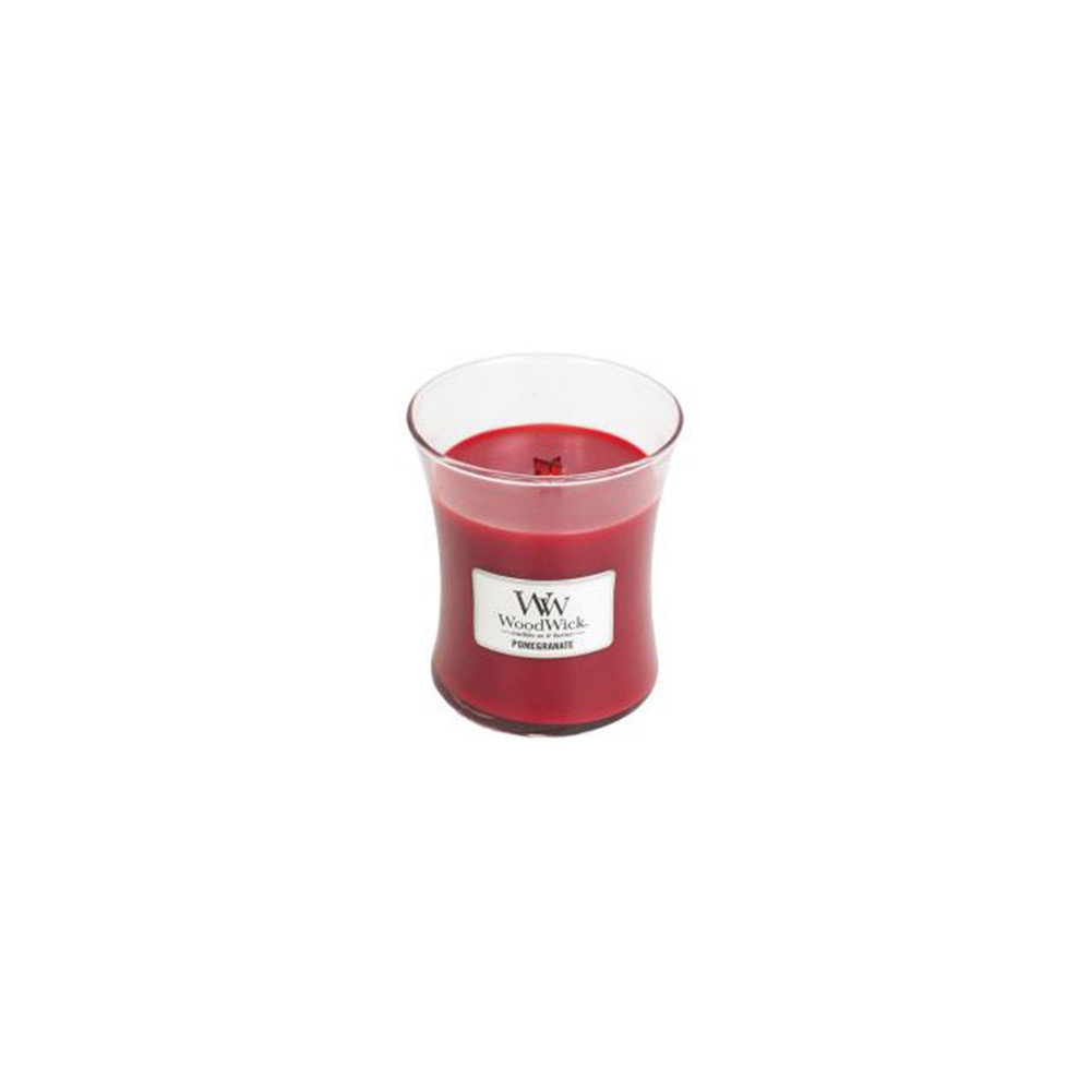WoodWick Pomegranate scented candle with wooden wick 275 g
