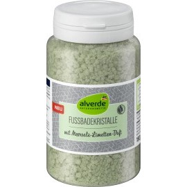 alverde NATURAL COSMETICS Foot bath, crystals with a sea salt and lime scent, 180 g