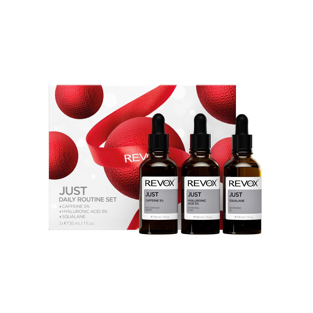 Daily Routine Set Revox B77: Just, Caffeine 5%, Anti-Dark Circles, Day, Eye Serum, 30 ml + Just, Hyaluronic Acid 5%, Hydrating, 
