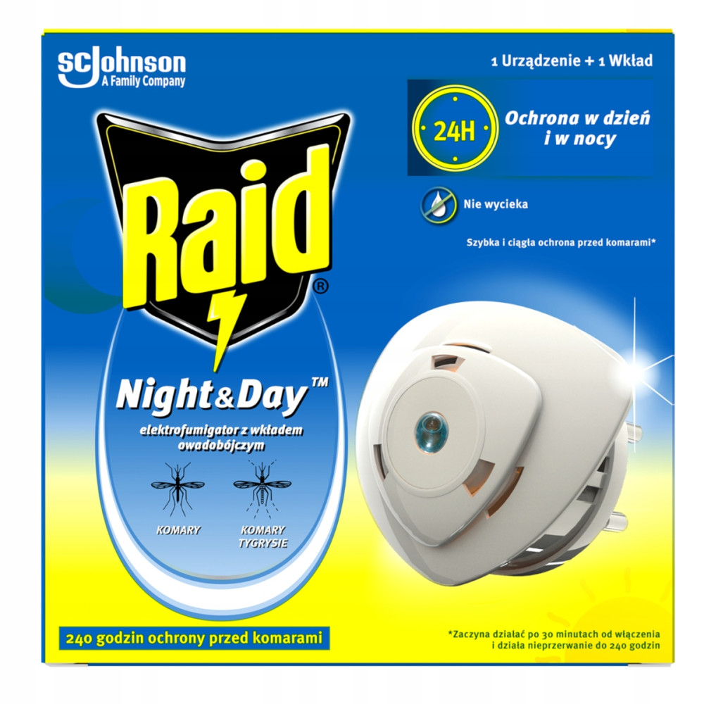 Raid Night & Day Elektro-Fumigator mit Insektizidkartusche 2,29 g