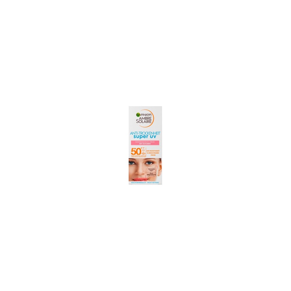 Garnier Ambre Solaire Face sun cream, anti-dryness super UV, SPF 50+, 50 ml