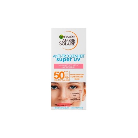 Garnier Ambre Solaire Face sun cream, anti-dryness super UV, SPF 50+, 50 ml