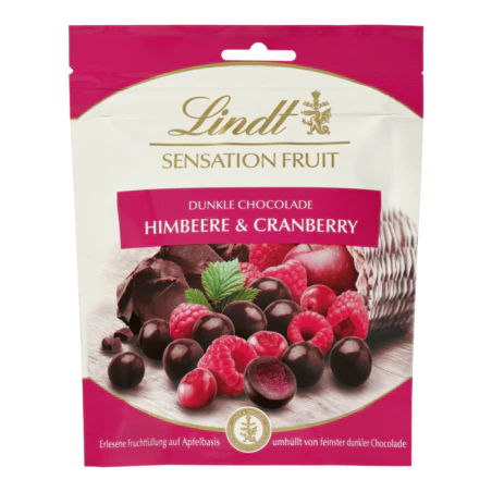 Lindt Sensation Fruit Himbeere & Cranberry 150 g (EXP 6/2025)