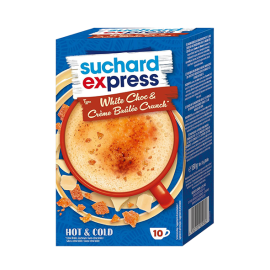 Suchard express White Chocolate & Crème Brülee Crunch, 10x 15 g / 0.53 oz