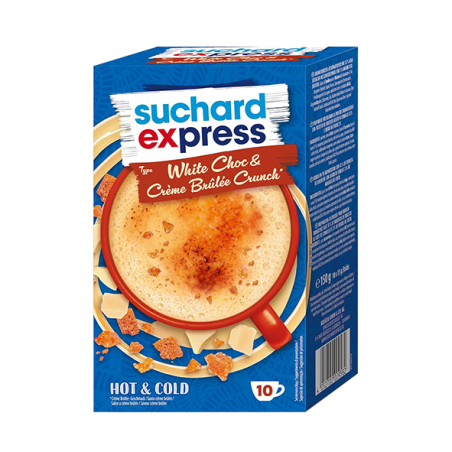 Suchard express White Chocolate & Crème Brülee Crunch, 10x 15 g / 0.53 oz