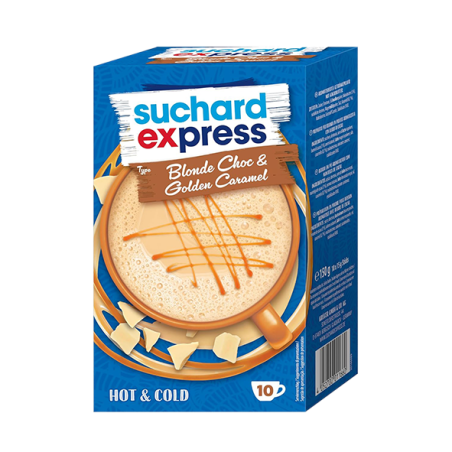 Suchard express Blonde Chocolate & Golden Caramel, 10x 15 g / 0.53 oz