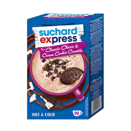 Suchard express Classic Choco & Cream Cookie Crumble, 10x 15 g / 0.53 oz