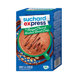 Suchard express Nougat Choco & Hazelnut Biscuit Crisp, 10x 15 g / 0.53 oz