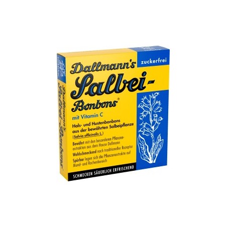 Dallmann's Sage sweets, sugar-free throat and cough sweets (20 pieces), 37 g