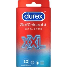 Durex Condoms Real feeling extra large XXL, width 57mm, 10 pieces
