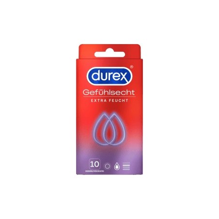 Durex Condoms Feel Real Extra Moist, Width 56mm, 10 St