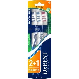 Dr. Best Toothbrush high-low medium 2 + 1, 3 pieces