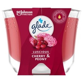 Glade Scented candle with glass Luscious Cherry & Peony, 1 pc