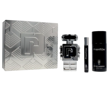 Set Paco Rabanne: Phantom, Eau De Toilette, For Men, 100 ml + Phantom, Eau De Toilette, For Men, 10 ml + Phantom, Deodorant Spra