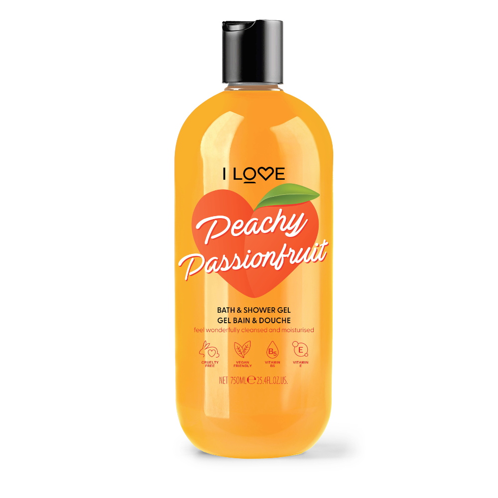 I Love, Peachy Passionfruit, Hydrating, Shower Gel, For All Skin Types, 750 ml