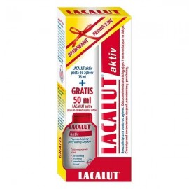 Lacalut Aktiv Toothpaste 75 ml / 2.5 fl oz + Mouthwash 50 ml / 1.6 fl oz