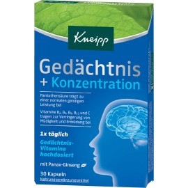 Kneipp Memory + concentration capsules 30 pieces, 14.9 g