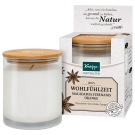 Kneipp Scented candle with glass, feel-good time, macadamia star anise orange, 1 pc