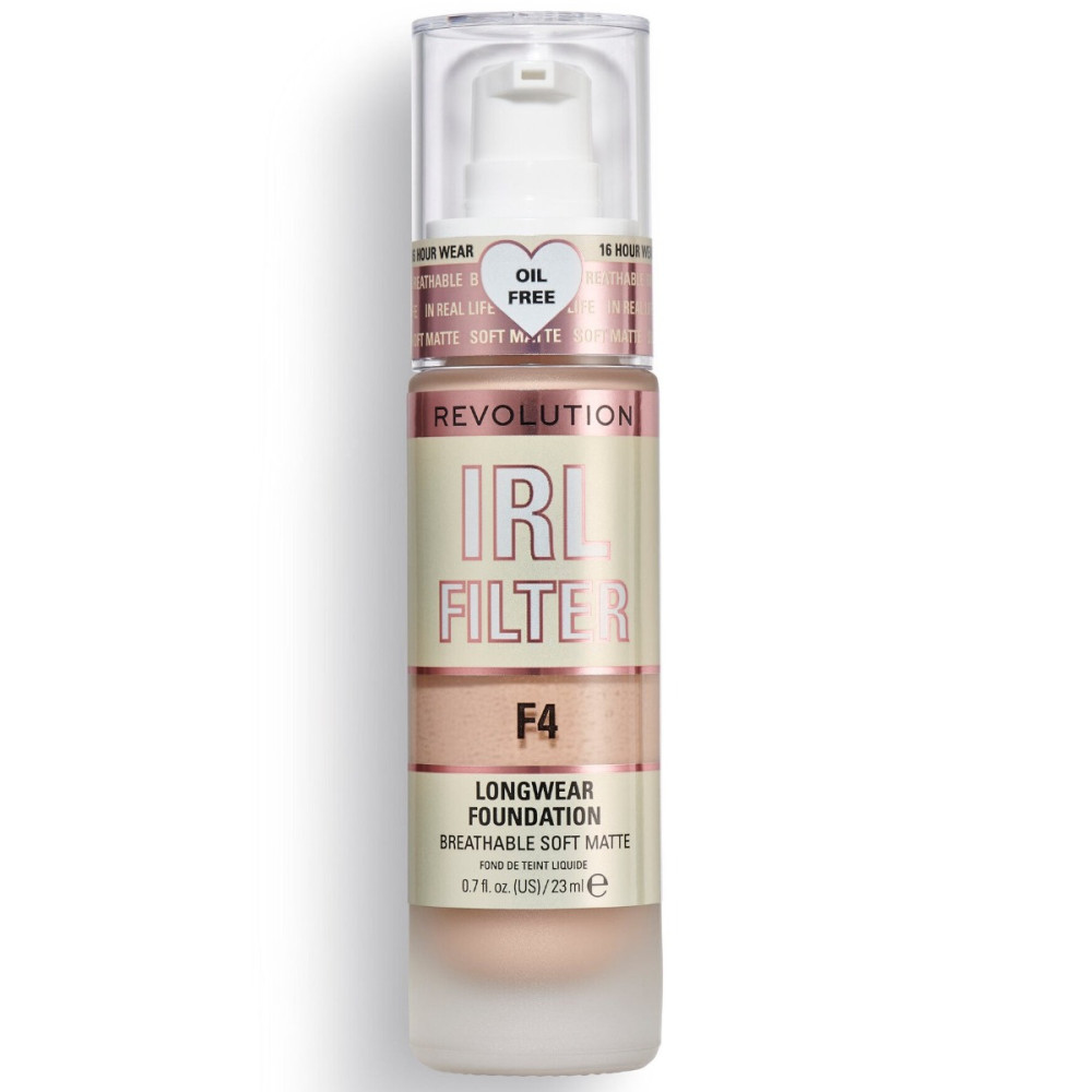 Makeup Revolution, IRL Filter, Oil Free, Long Wear, Cream Foundation, F4, 23 ml