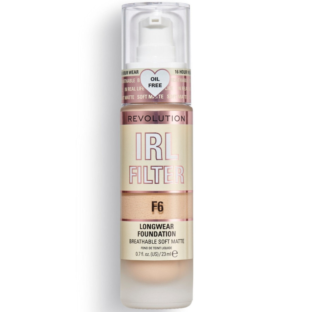 Makeup Revolution, IRL Filter, Oil Free, Long Wear, Cream Foundation, F6, 23 ml