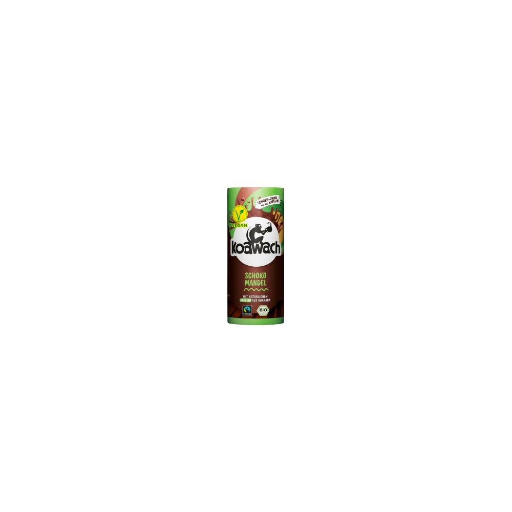 koawach Chocolate drink, cocoa & guarana with chocolate & almond, vegan, 235 ml