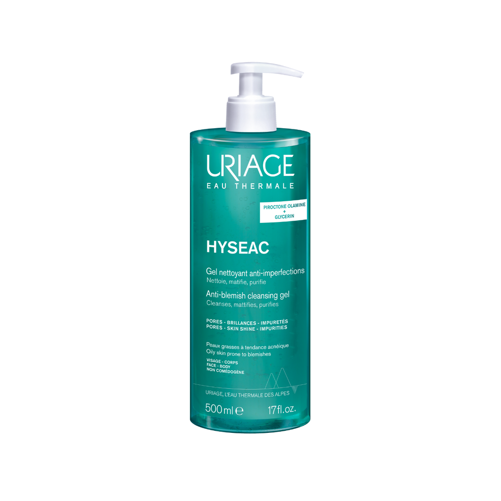 Uriage, Hyseac, Anti-Blemish, Cleansing Gel, For Face, 500 ml