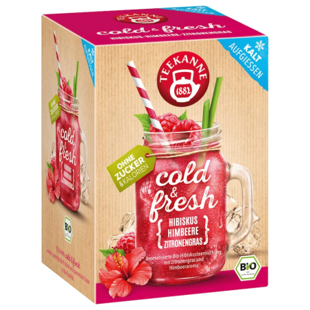 Tekanne Organic Cold & Fresh Hibiscus Raspberry Lemongrass 15 Tea Bags 41.25 g / 1.46 oz