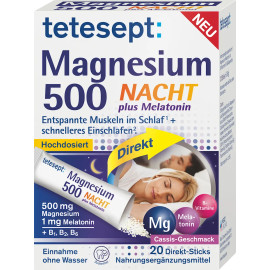tetesept Magnesium 500 Night plus Melatonin Direct Sticks 20 St 36 g / 1.27 oz