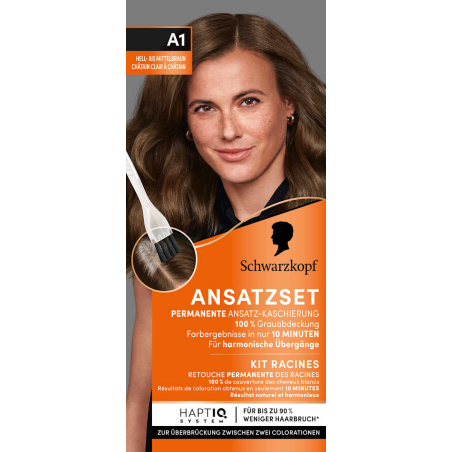 Schwarzkopf Ansatzset A1 Light to medium brown