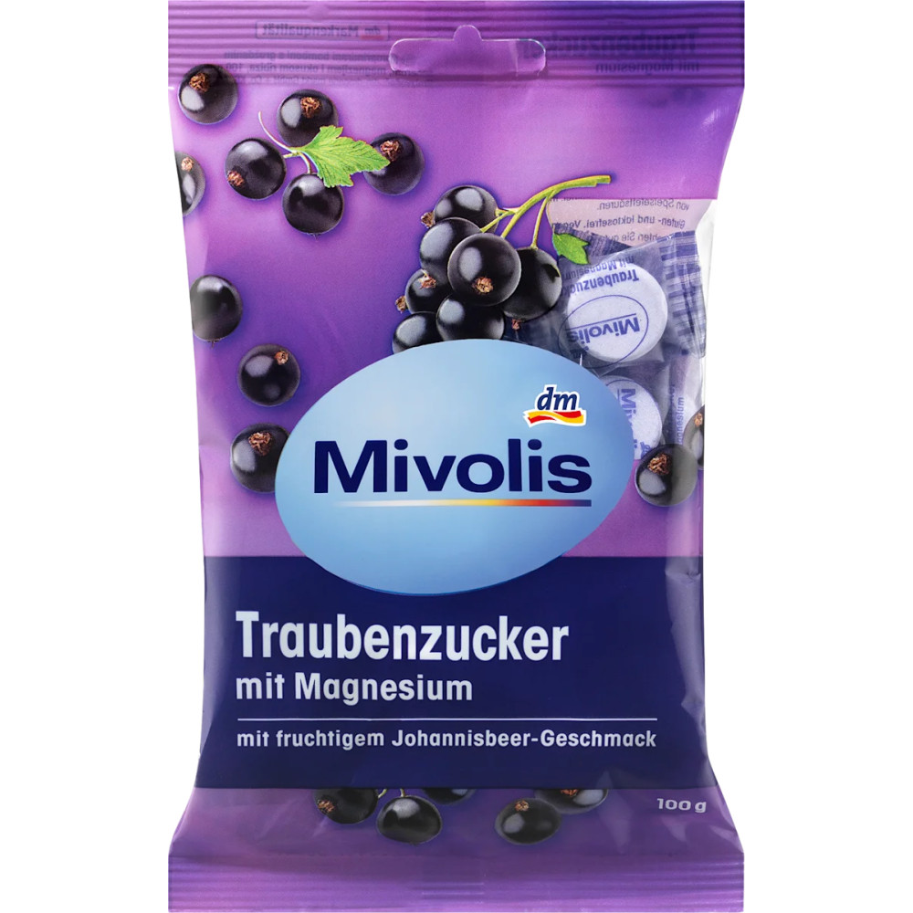 Mivolis Traubenzucker Johannisbeere mit Magnesium 100 g