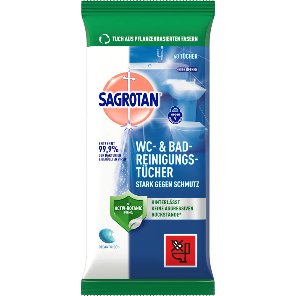 Sagrotan WC und Bad Reinigungstücher Desinfektion 60 St
