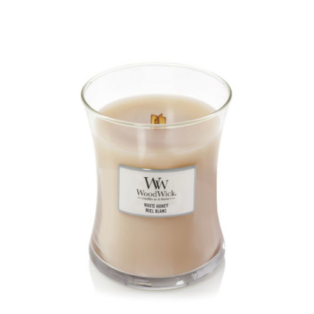 WoodWick White Honey scented candle with wooden wick 275 g