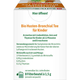 Bad Heilbrunner Bio Husten- und Bronchial / Organic Cough and Bronchial for Children (8x1,5g)