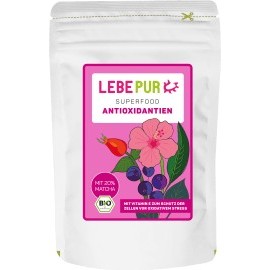 Lebepur Superfood powder, antioxidants with matcha, rose hip, hibiscus & aronia, 125 g