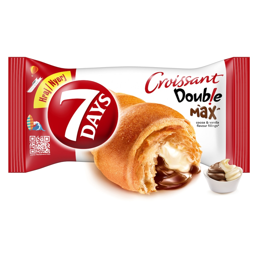 7 Days Croissant Double with cocoa filling and vanilla filling 80 g / 2.82 oz