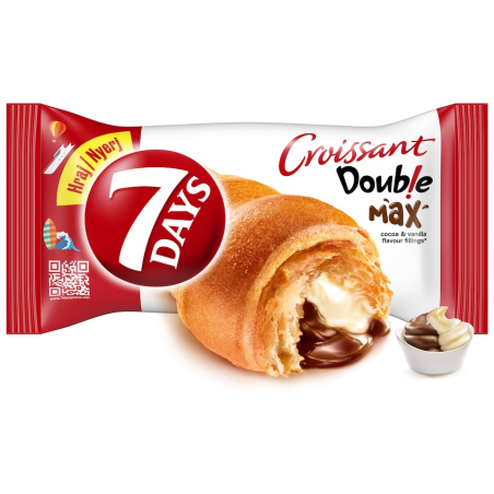 7 Days Croissant Double with cocoa filling and vanilla filling 80 g / 2.82 oz