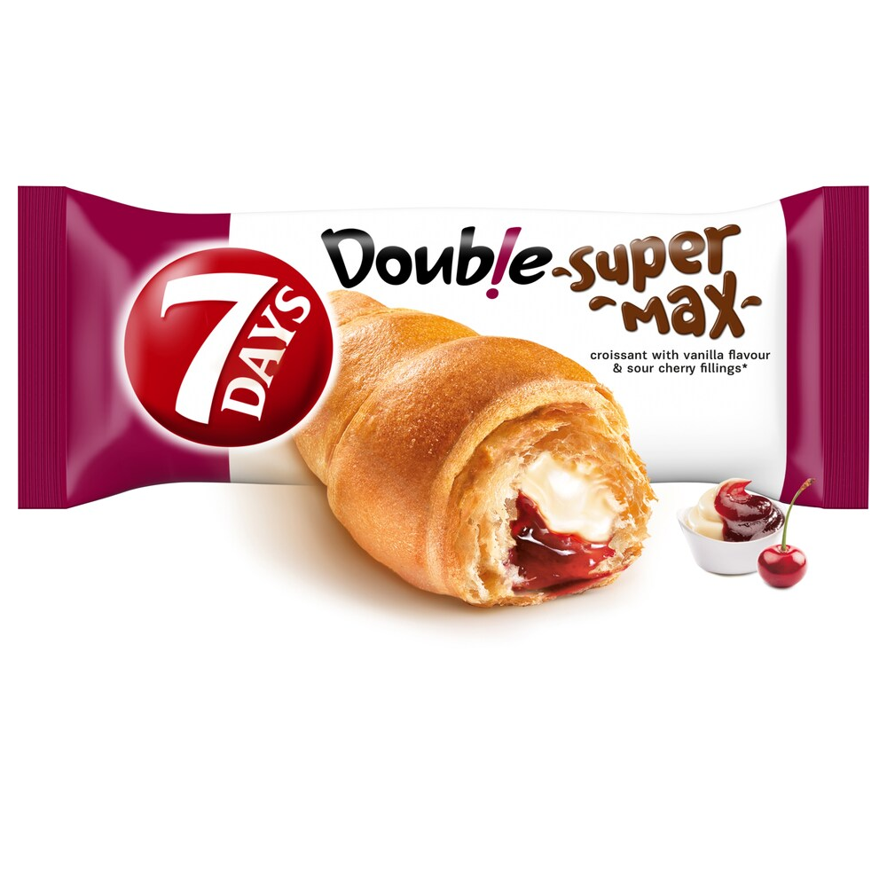 7 Days Croissant Double with vanilla and sour cherry fillings 110 g / 3.88 oz