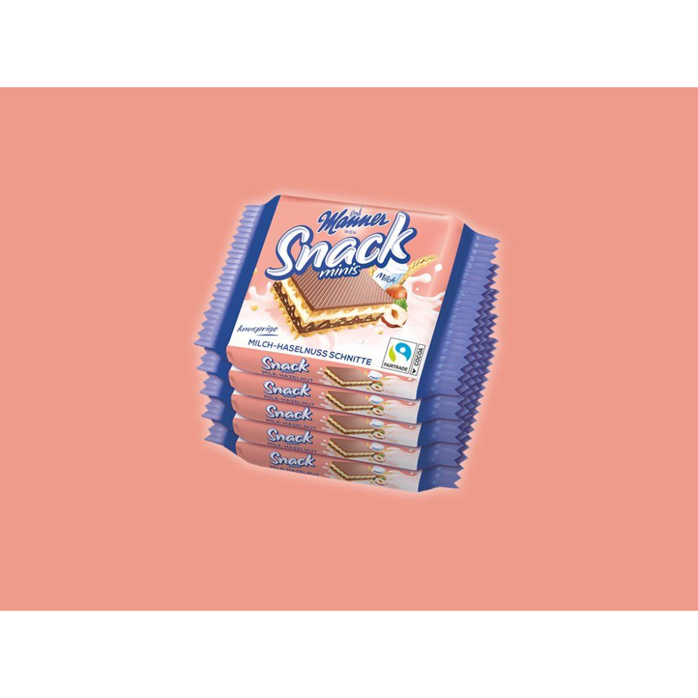 Manner Snack Minis Milk Hazelnut 5 x 25 g / 0.88 oz