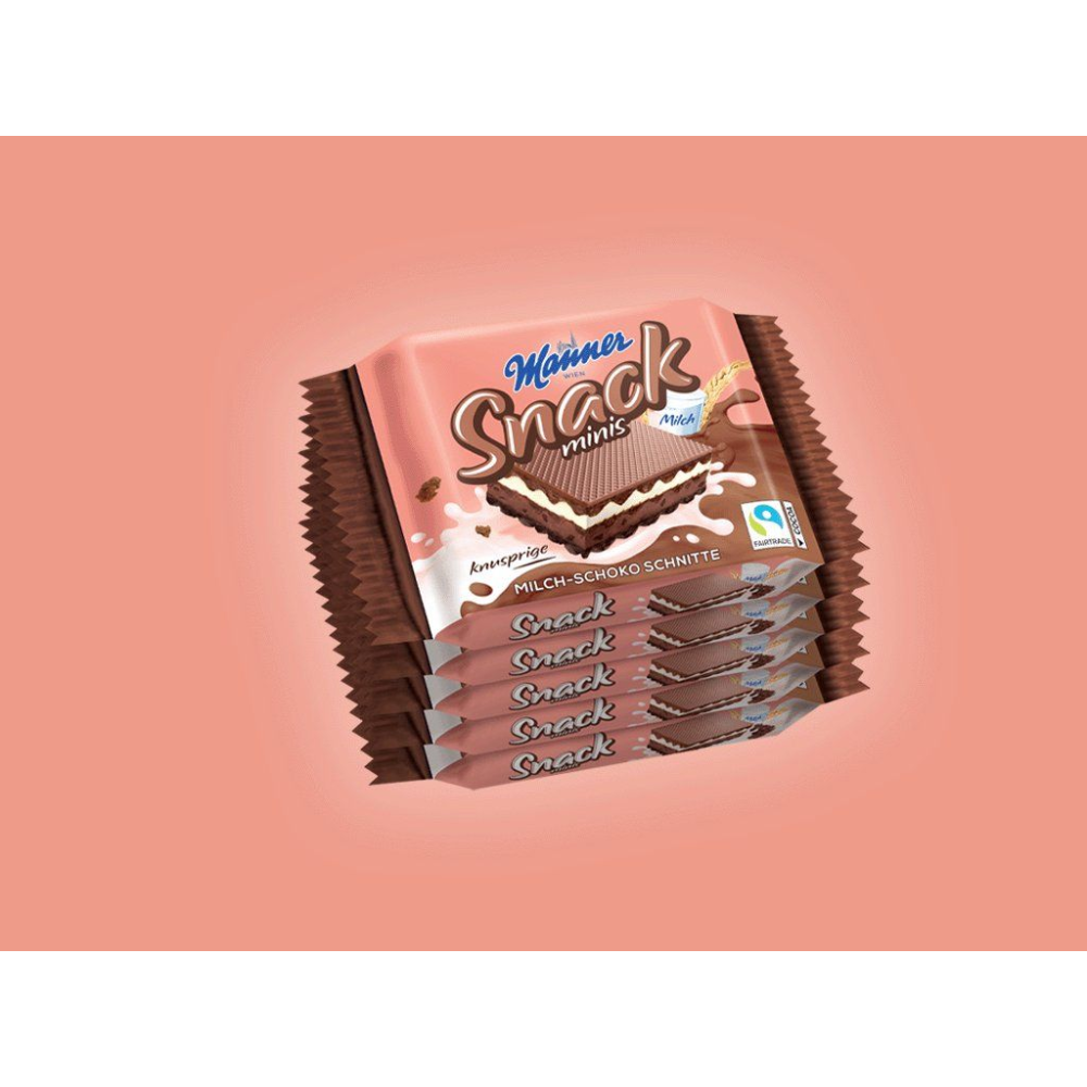 Manner Snack Minis Milk Chocolate 5 x 25 g / 0.88 oz